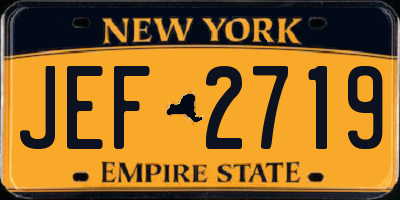 NY license plate JEF2719