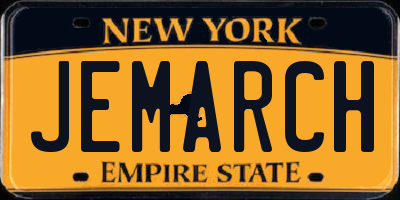 NY license plate JEMARCH