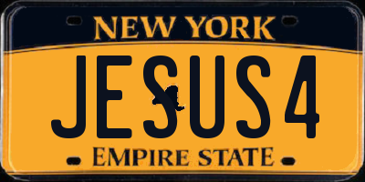 NY license plate JESUS4