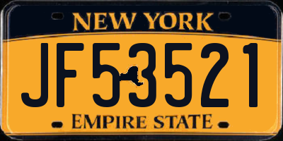 NY license plate JF53521