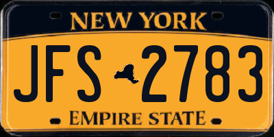 NY license plate JFS2783