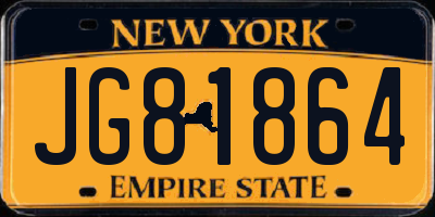 NY license plate JG81864