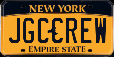 NY license plate JGCCREW