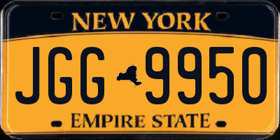 NY license plate JGG9950