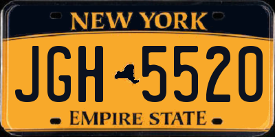 NY license plate JGH5520