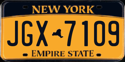 NY license plate JGX7109