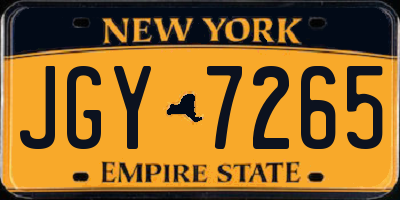 NY license plate JGY7265