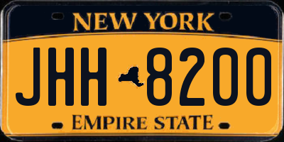 NY license plate JHH8200