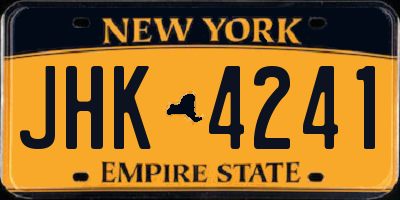 NY license plate JHK4241