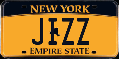 NY license plate JIZZ