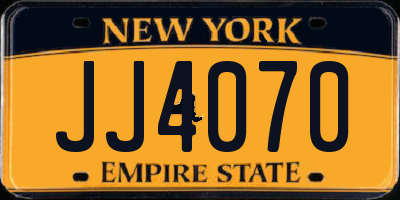 NY license plate JJ4070