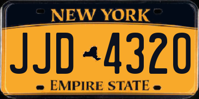 NY license plate JJD4320