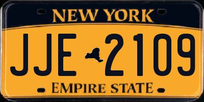 NY license plate JJE2109