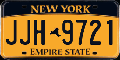 NY license plate JJH9721