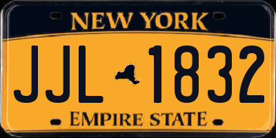 NY license plate JJL1832