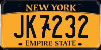 NY license plate JK7232