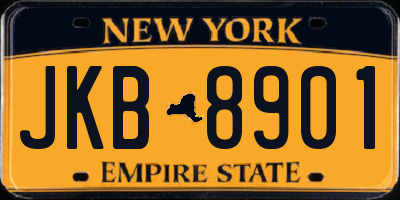 NY license plate JKB8901