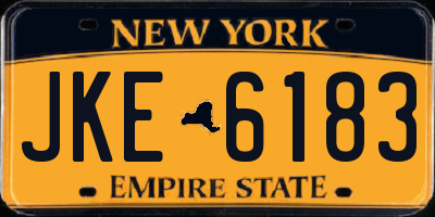 NY license plate JKE6183