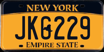 NY license plate JKG229