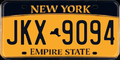 NY license plate JKX9094