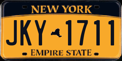 NY license plate JKY1711