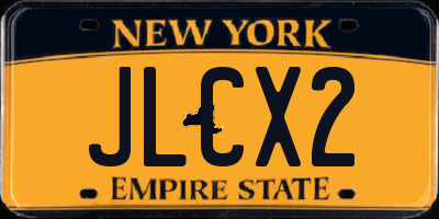 NY license plate JLCX2