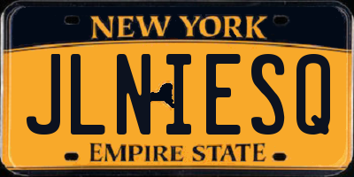 NY license plate JLNIESQ