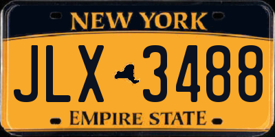 NY license plate JLX3488