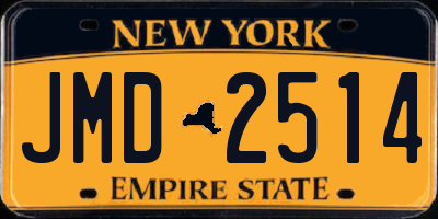NY license plate JMD2514
