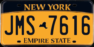 NY license plate JMS7616