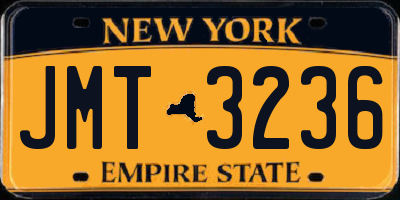 NY license plate JMT3236
