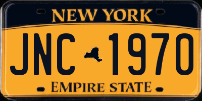 NY license plate JNC1970