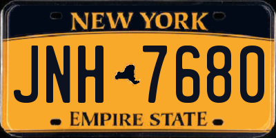 NY license plate JNH7680