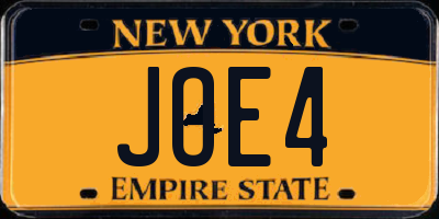 NY license plate JOE4