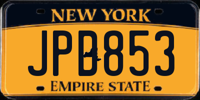 NY license plate JPD853