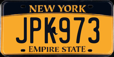 NY license plate JPK973