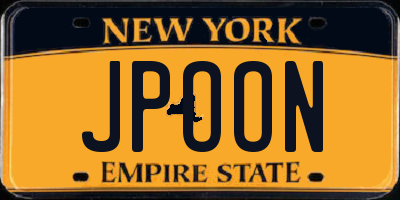 NY license plate JPOON