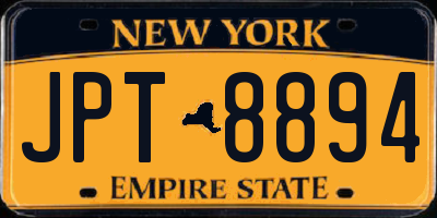 NY license plate JPT8894