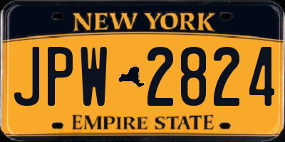 NY license plate JPW2824