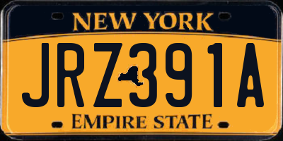 NY license plate JRZ391A