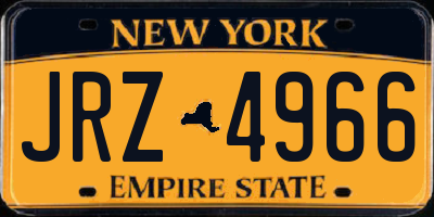 NY license plate JRZ4966