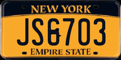 NY license plate JS6703