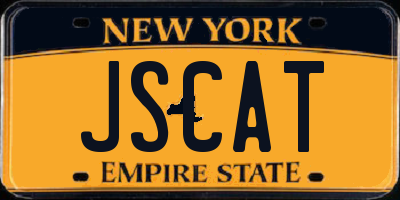 NY license plate JSCAT