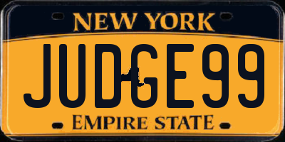 NY license plate JUDGE99