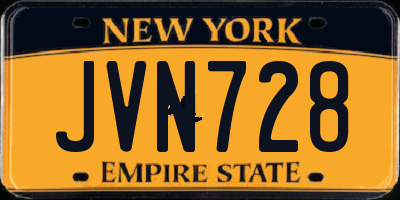 NY license plate JVN728