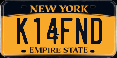 NY license plate K14FND