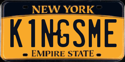 NY license plate K1NGSME