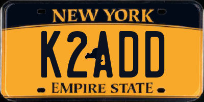 NY license plate K2ADD