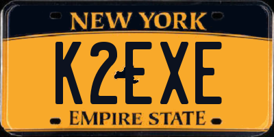 NY license plate K2EXE