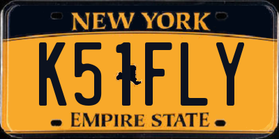 NY license plate K51FLY